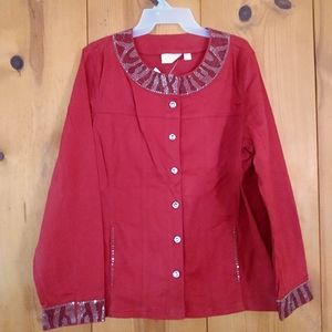 Quacker Factory Rhinestone Denim Jacket